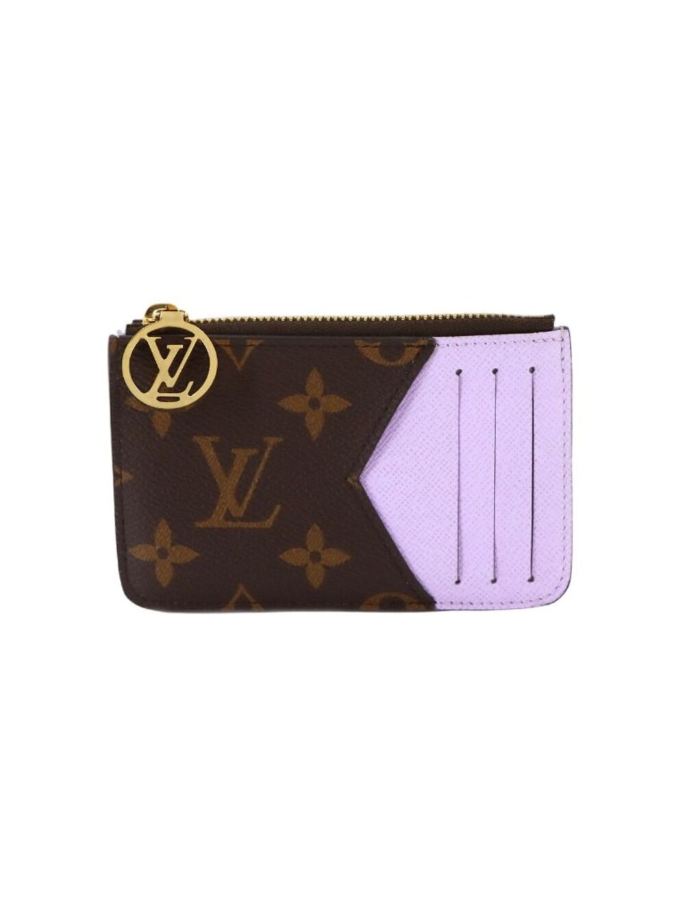 Louis Vuitton Monogram Card Case Romy Coin Purse Brown Lilac